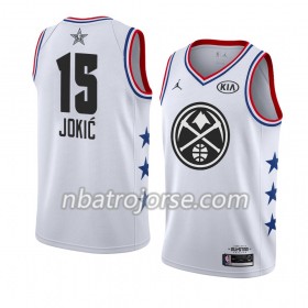 Män Denver Nuggets Tröja Nikola Jokic 15 2019 All-Star Jordan Brand Vit Swingman